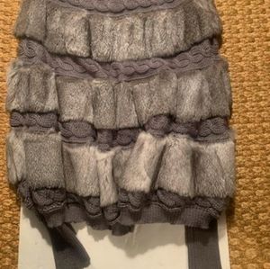 Charms fur wool rabbit fur turtleneck grey
